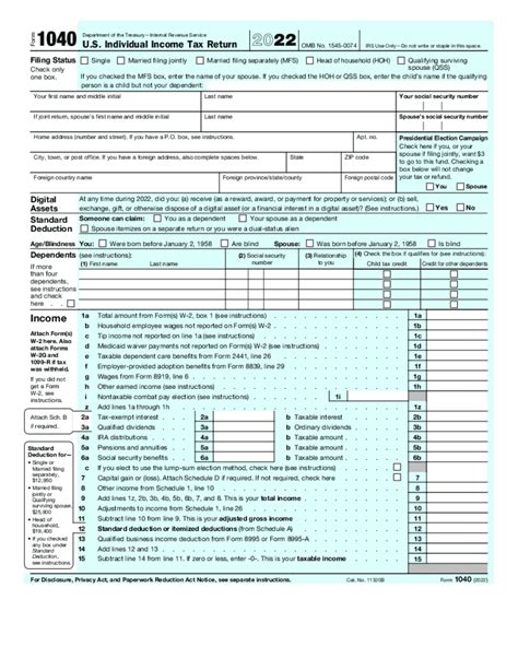 Printable Federal Income Tax Forms for Tax Year 2023